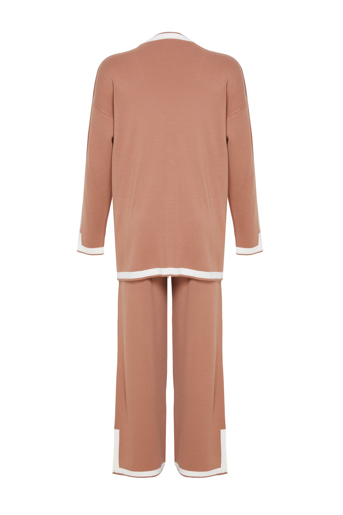 Trendyol Modest-Σετ ζακέτα και παντελόνι πλεκτά καμήλα - TCTAW25US00019 7
