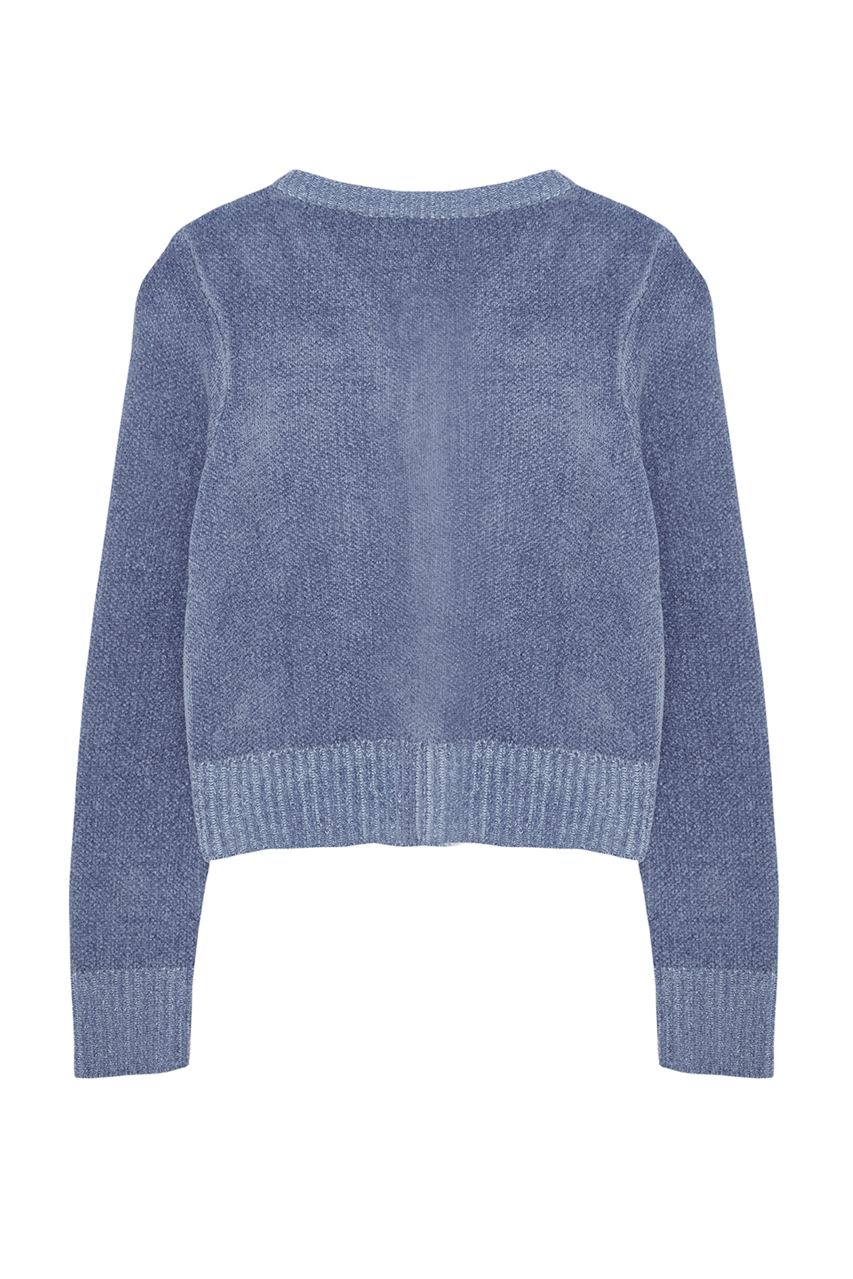 Trendyolmilla  Mavi Crop Premium İplik/Özel İplik Cep Detaylı Triko Hırka TWOAW24HI00051 - Görsel 7