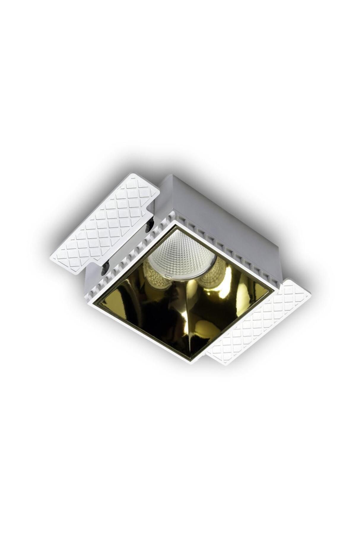 LIGHTMORE-Gu10 Lampholder - White Frame and Black Inner Coating Trimless Square Flush Mounted Luminaire 4