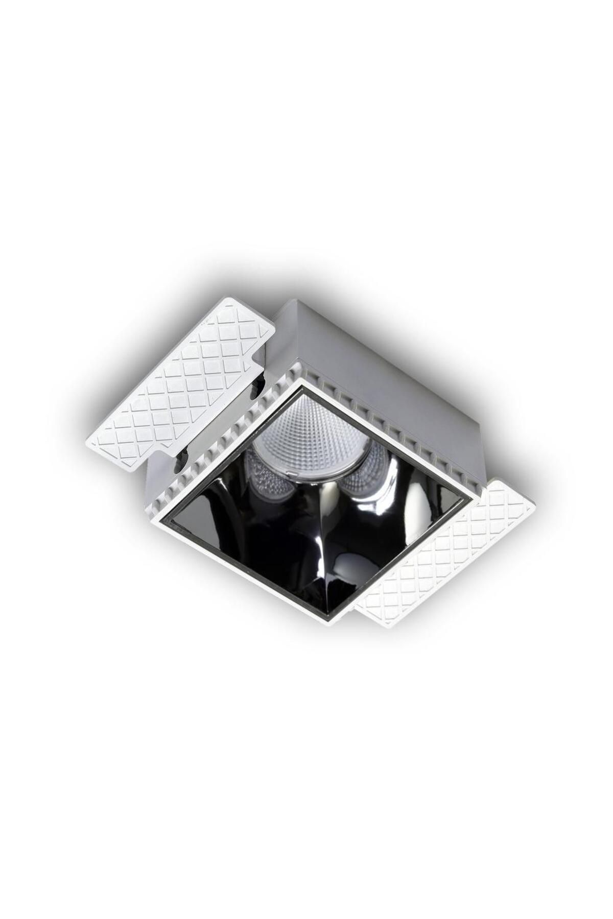 LIGHTMORE-Square Flush Mount Trimless Luminaire, Gu10 Lampholder, White Frame, Copper Inner Coating Trimless 3