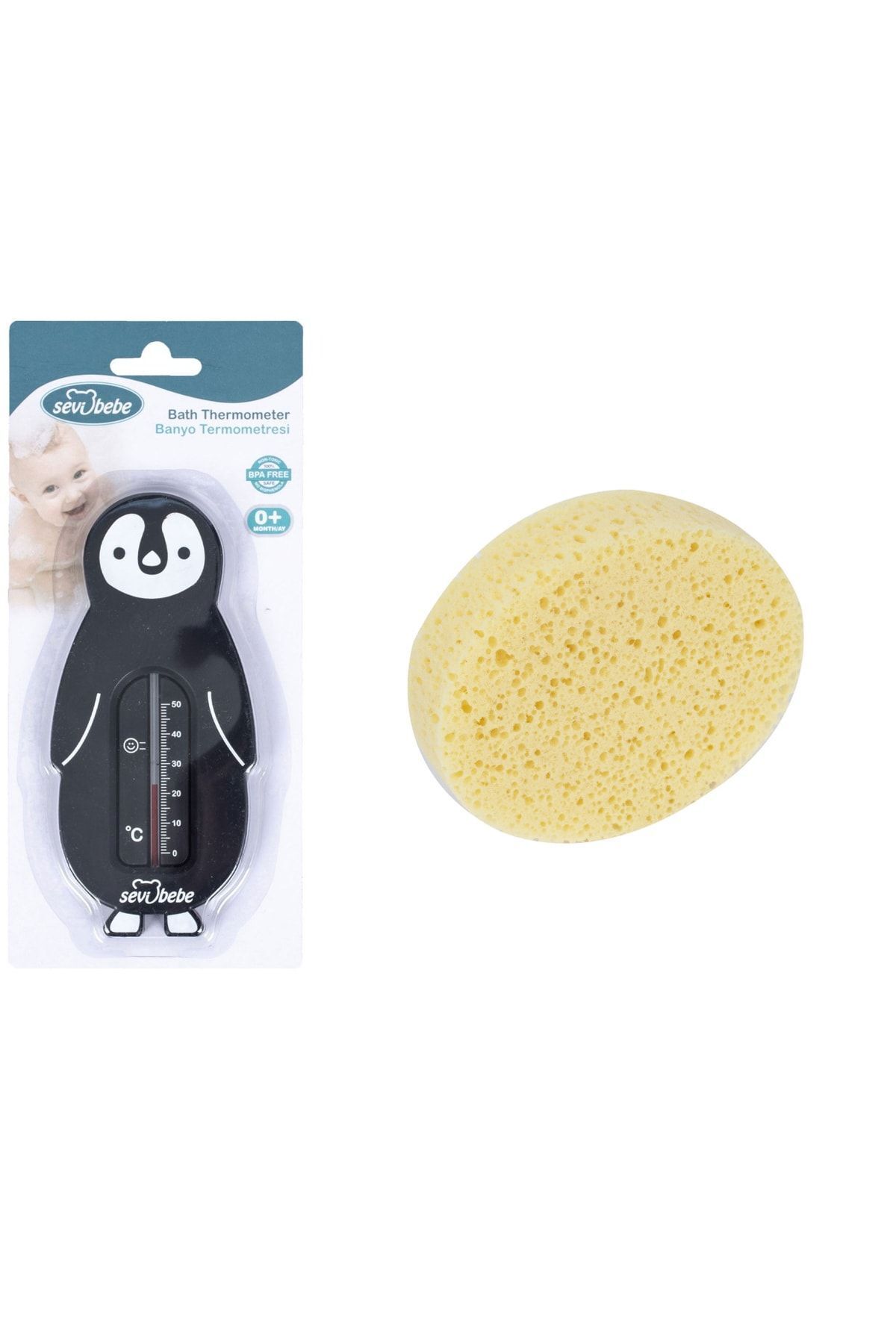 Resim Sevi Bebe Banyo Seti (banyo Derecesi+banyo Süngeri) 