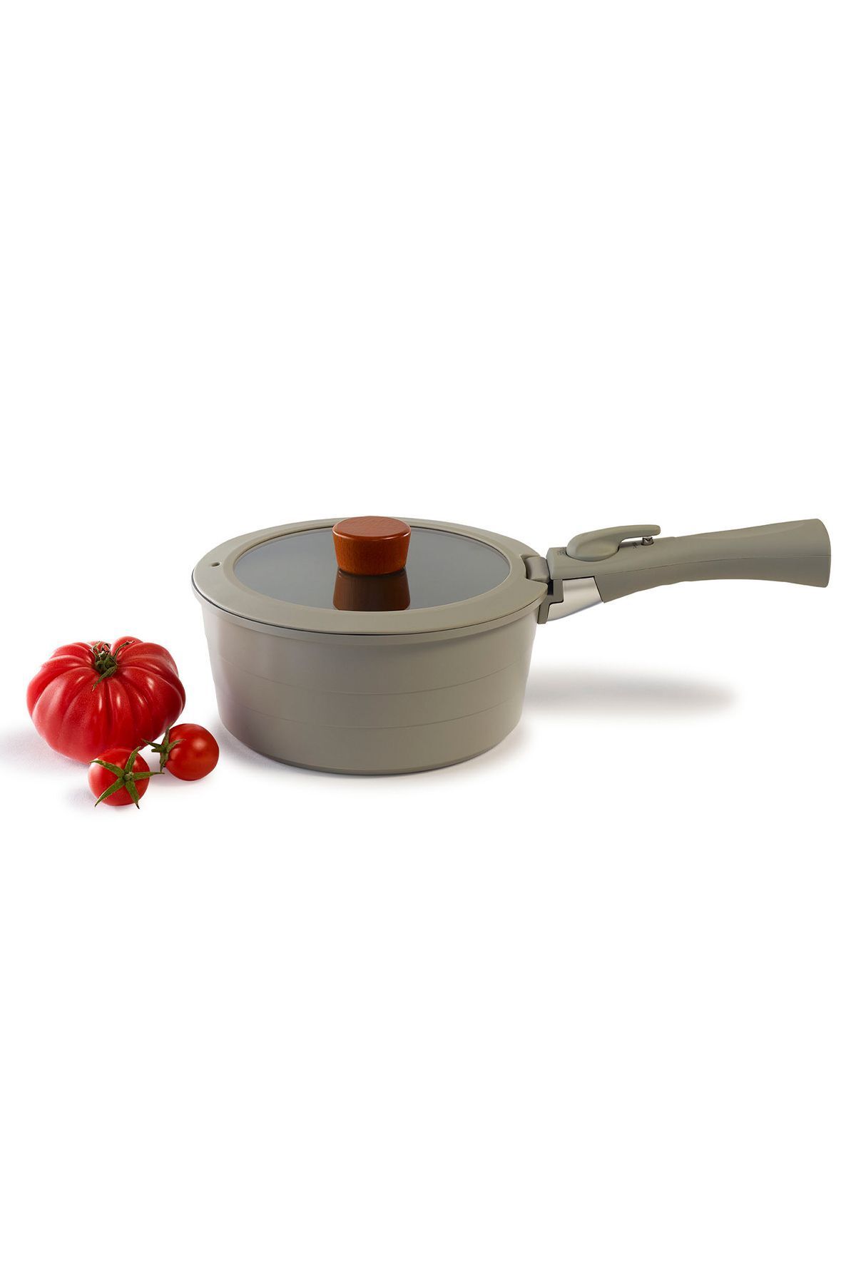 NEOFLAM-Midas Gray 15 Piece Nesting Induction Pot and Pan Set with Detachable Handle 5