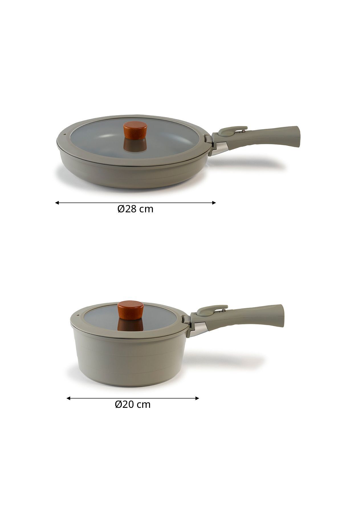 NEOFLAM-Midas Gray 15 Piece Nesting Induction Pot and Pan Set with Detachable Handle 3