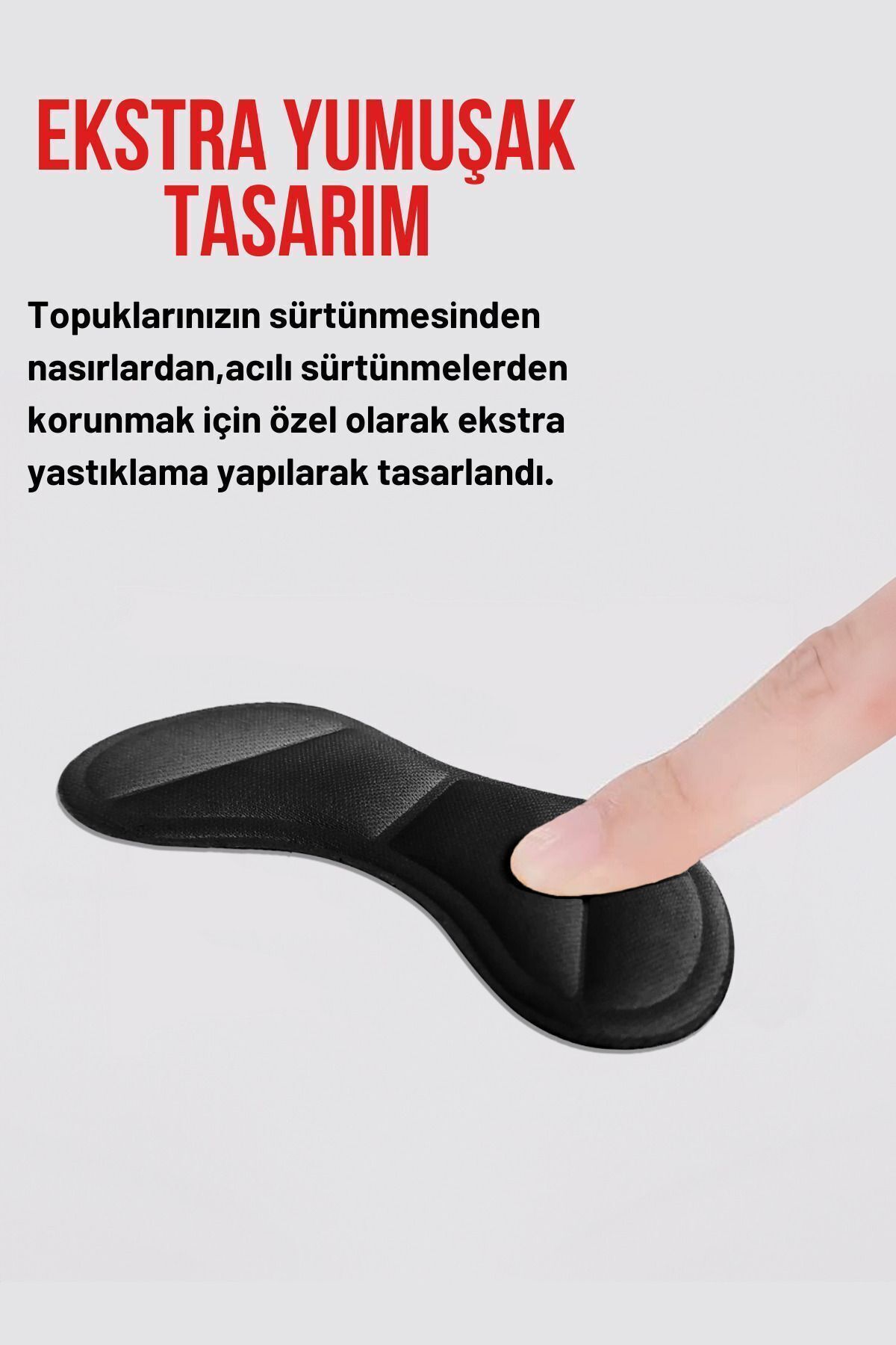 T30 Ayakkabı Topuk Vurma Önleyici Ve Daraltma Pedi Ayakkabı Topuk Koruyucu Aparat 2 Çift Siyah 5
