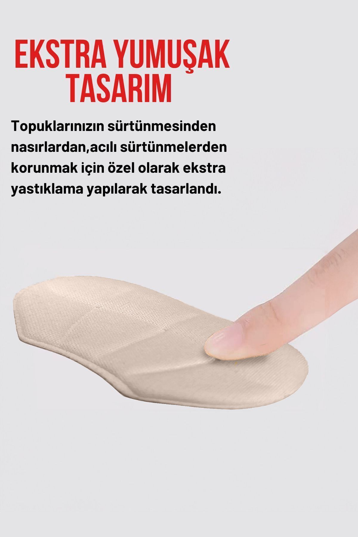 T40 Ayakkabı Topuk Vurma Önleyici Ve Daraltma Pedi Ayakkabı Topuk Koruyucu Aparat 2 Çift Bej 5