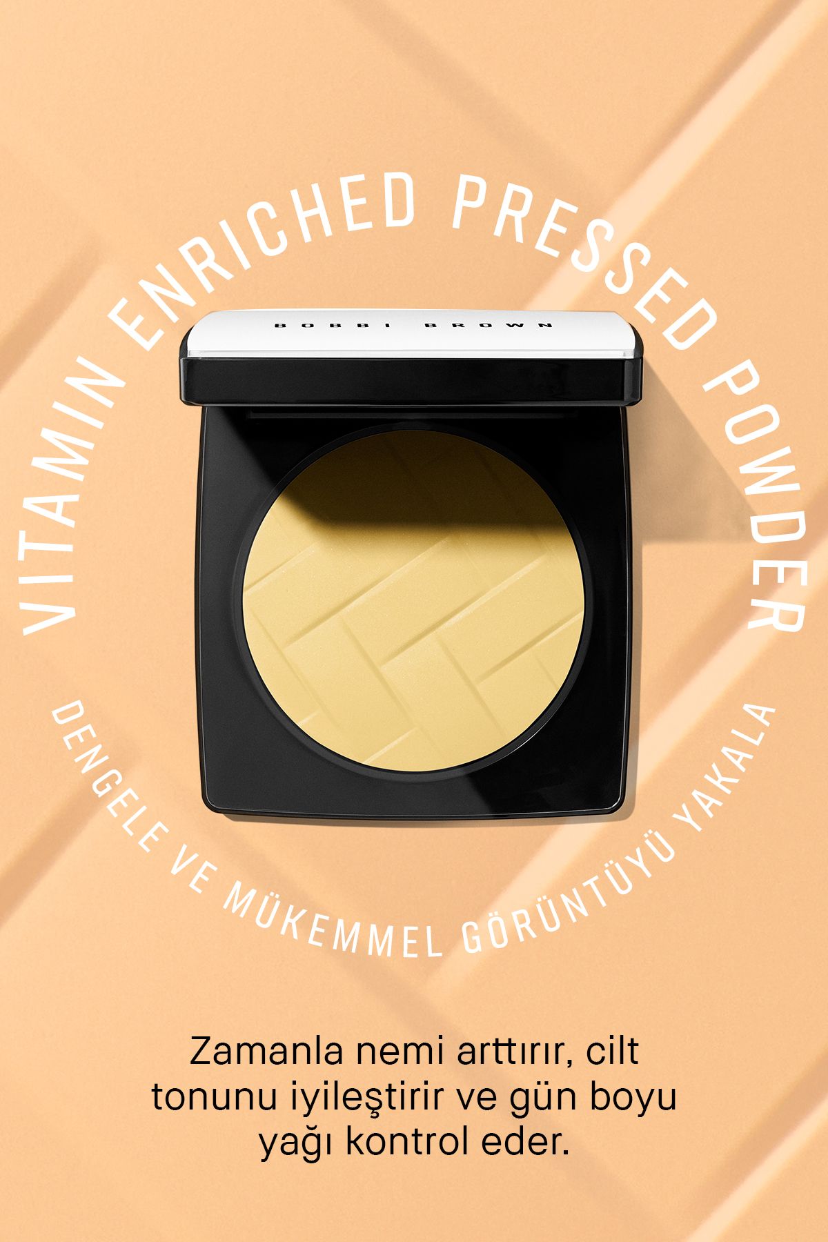 پودر فشرده مرطوب کننده غنی شده با ویتامین - هلو 716170303727 Bobbi Brown