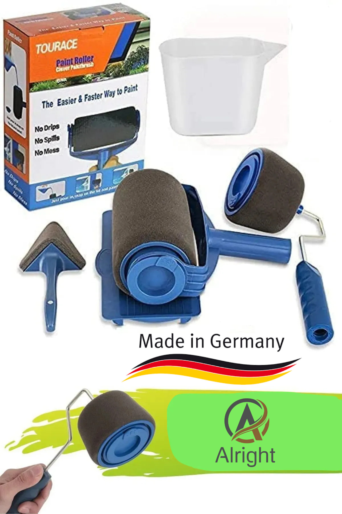 Alright Yeni Nesil Alman Boyama Rulosu Seti Paint Roller Duvar Bahçe Boya Rulosu (Painting Roller)