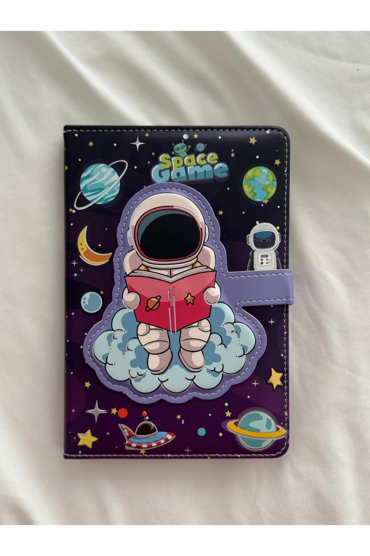 Planet Butik-Astronaut - Colorful Page Notebook with Magnetic Cover 3