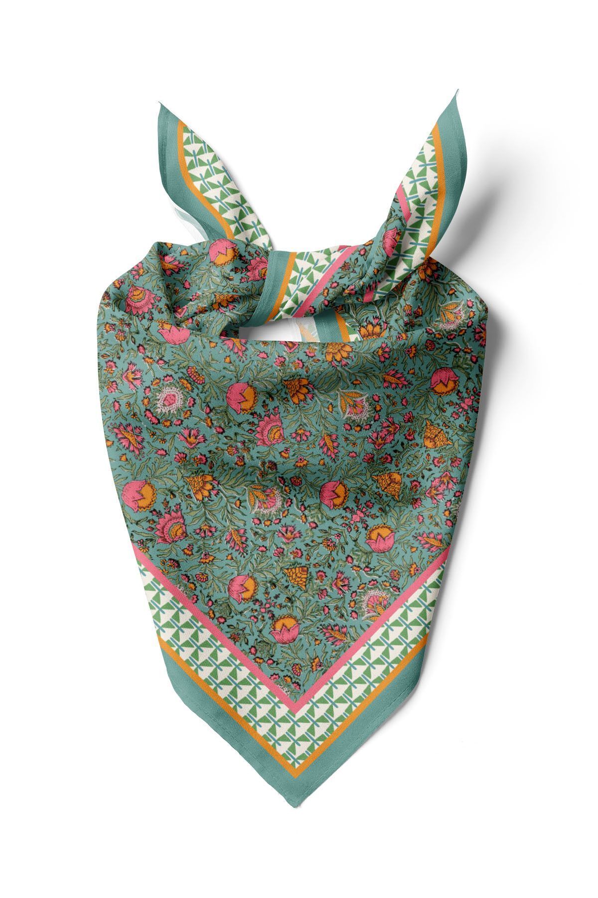 D scarf ÇİÇEK DESENLİ PAMUK BANDANA