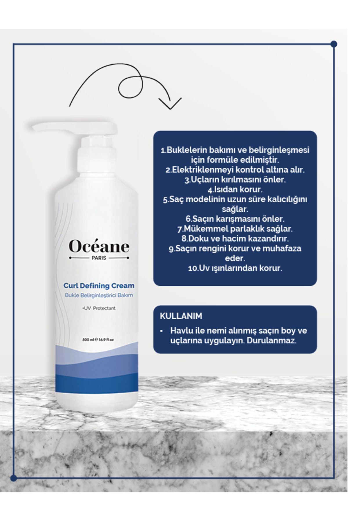 Oceane Paris-Curl Defining Care Cream 500 ML - Curl Defining Cream +UV Protectant 2