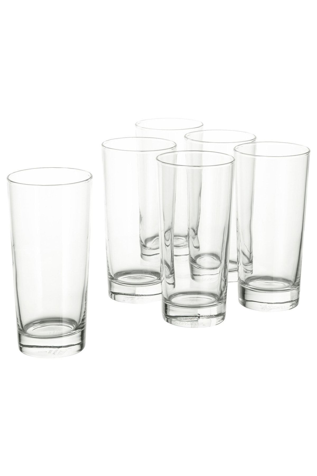 6 Adet Kokteyl Bardağı Yükseklik: 16 cm İkea 6'lı Set Uzun Su Meşrubat Bardağı Cam Bardak 400 ml - 2