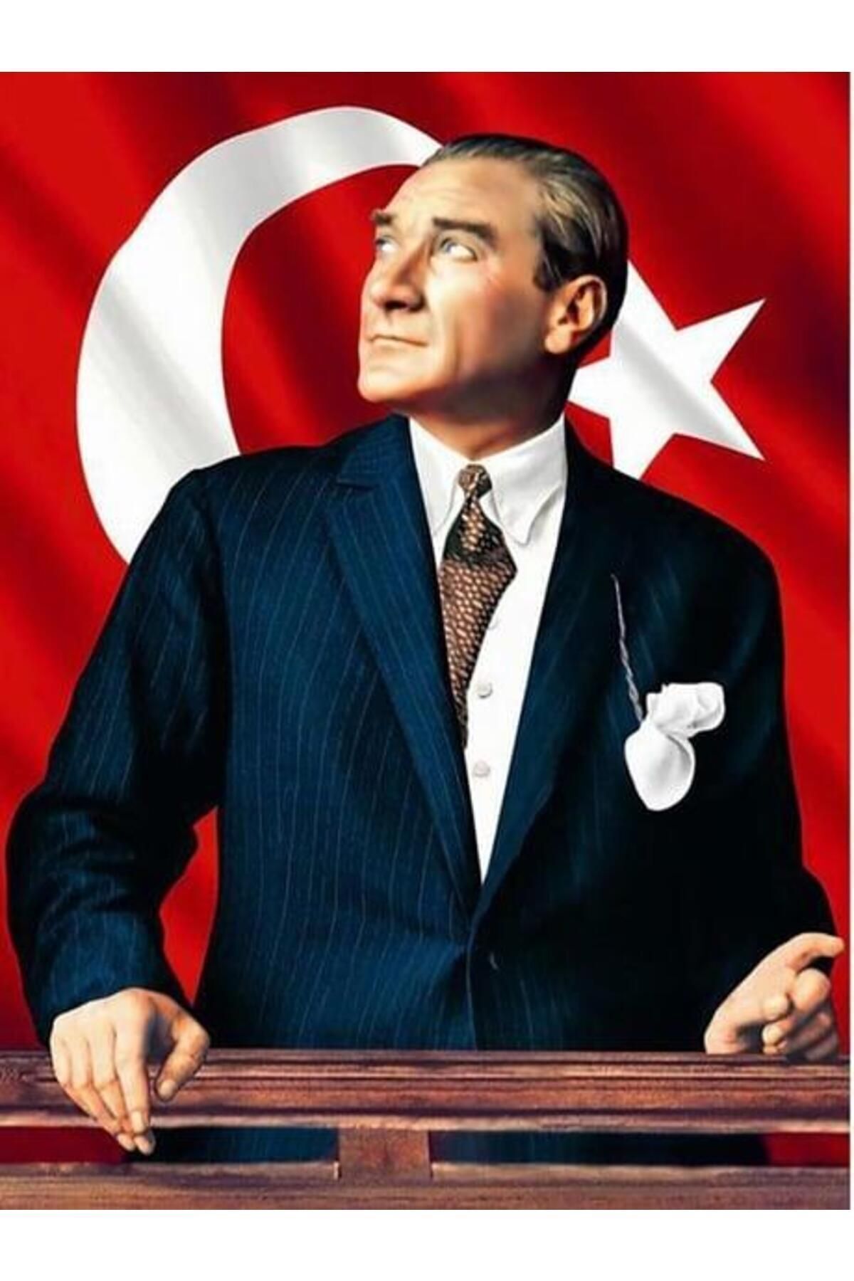 wombhobby Atatürk Ve Bayrak Sayılarla Boyama Seti 40x 50 Cm (TUVALE GERİLİ)
