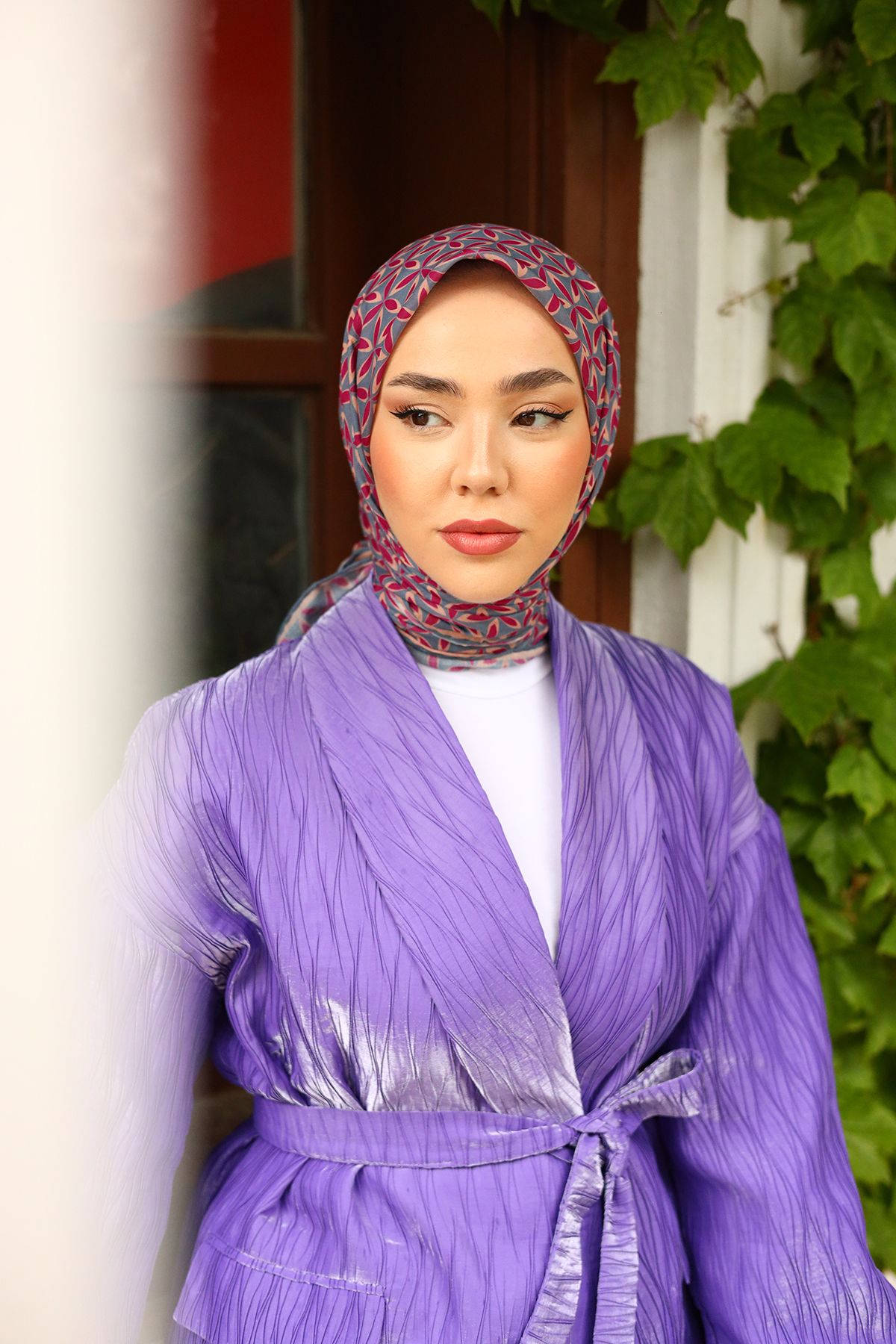 Silk Home-Thin Cotton Floral PattErn Soft Scarf HEadscarf 6