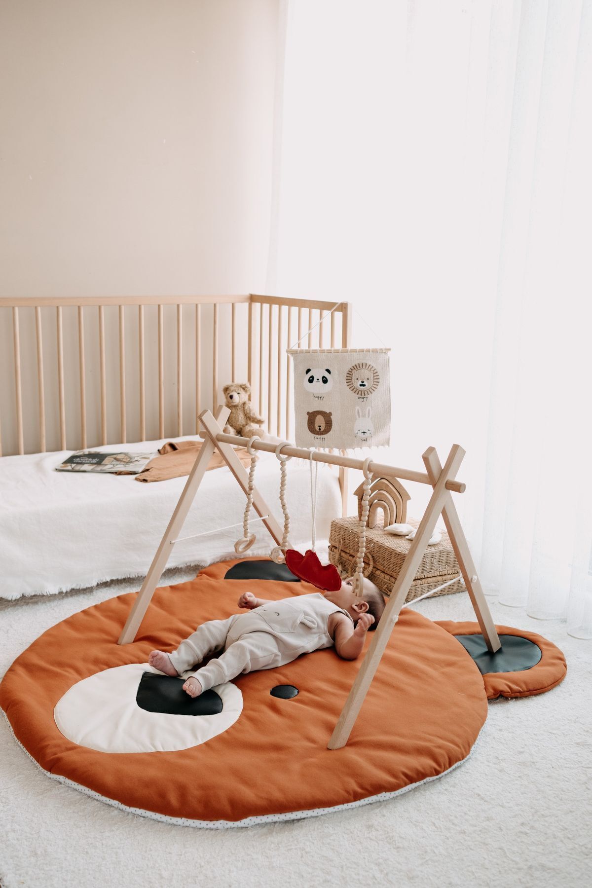 DERY BABY Oyun Halısı Ahşap Bebek Oyun Alanı Etkinlik Baby Gym Sallanan Oyuncaklar Dahil Bear fotoğrafı 4 (önizleme)