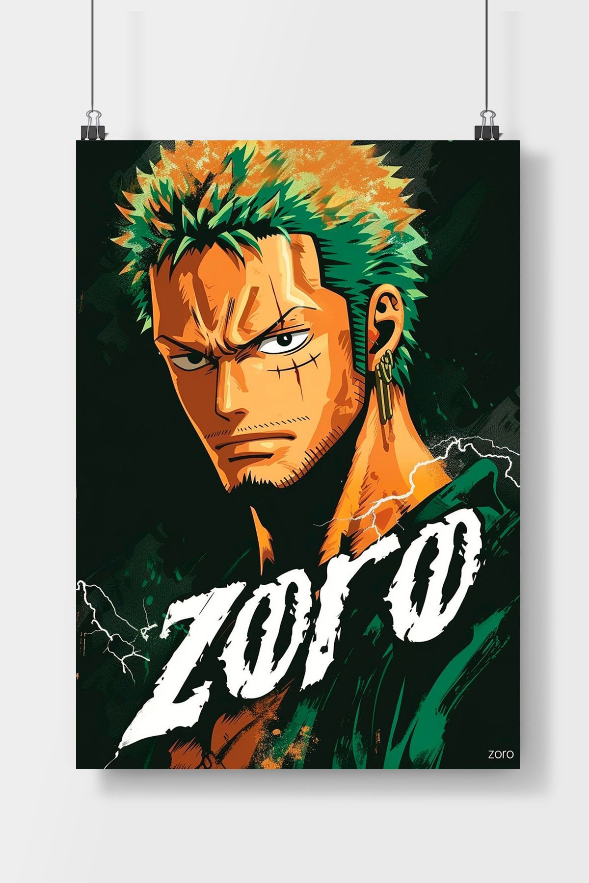 Poster City Rorona Zoro One Piece Anime Poster Çerçevesiz Parlak