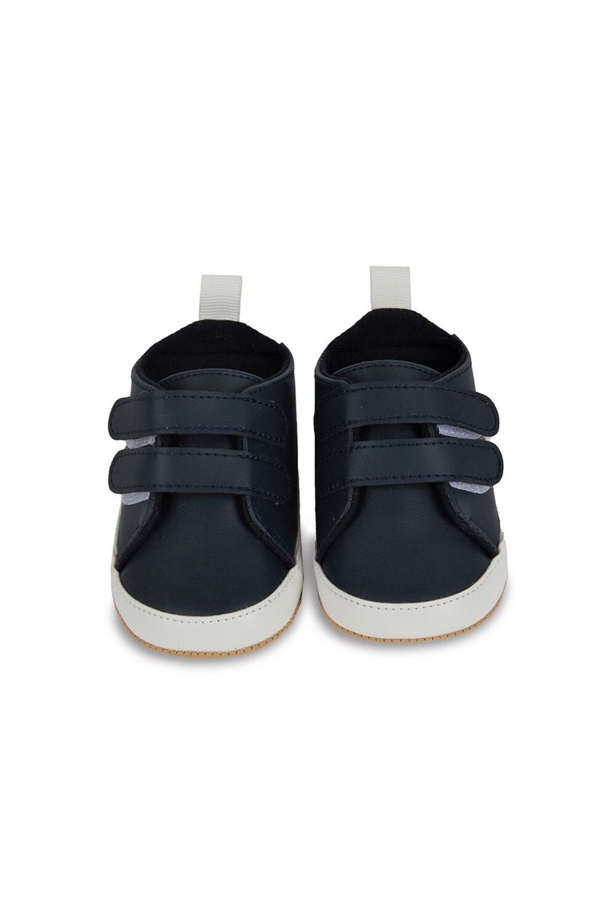 First Step Beyaz Yıldızlı Lacivert Erkek Bebek Cırt Cırtlı Patik Ilk Adım Ayakkabısı-g-2352 fotoğrafı 3 (önizleme)