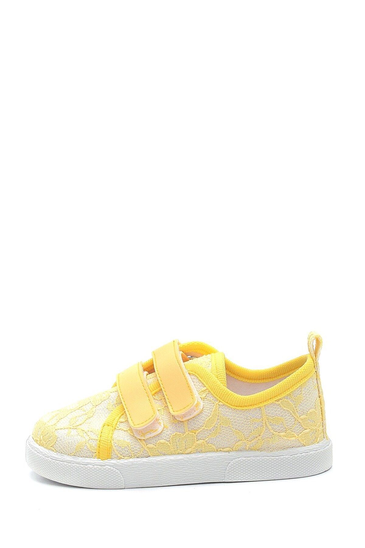 First Step-Double Velcro Lace Linen Sports Kids Shoes-yellow-f-4005 3