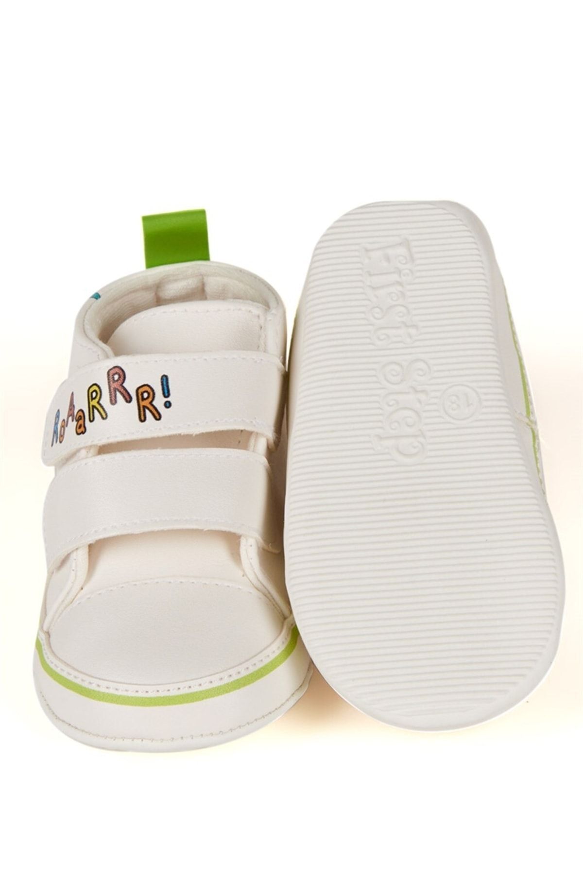 First Step Dinozor Erkek Bebek Cırt Cırtlı Patik Ilk Adım Ayakkabısı fotoğrafı 3 (önizleme)