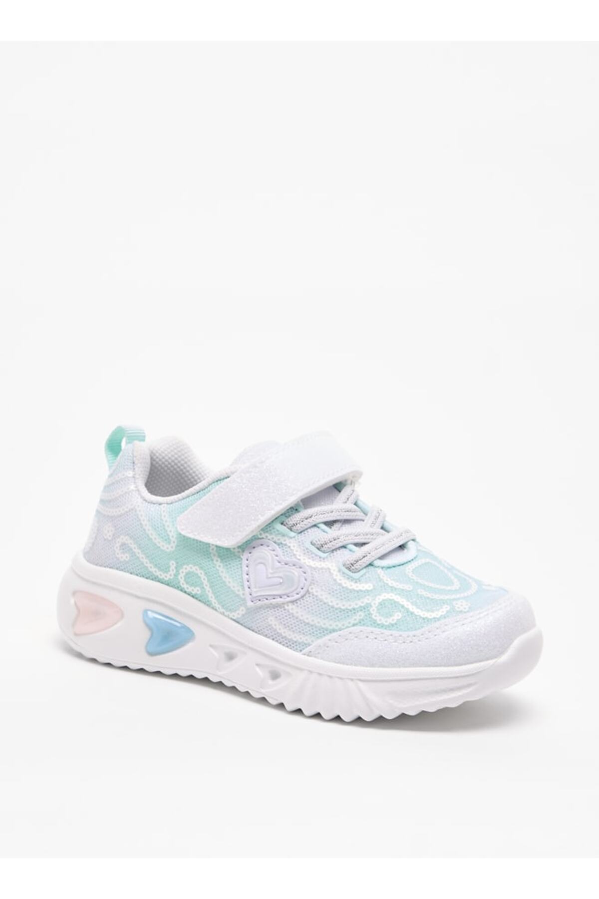 Juniors-Ombre Textured Sneakers with Hook and Loop Closure 1