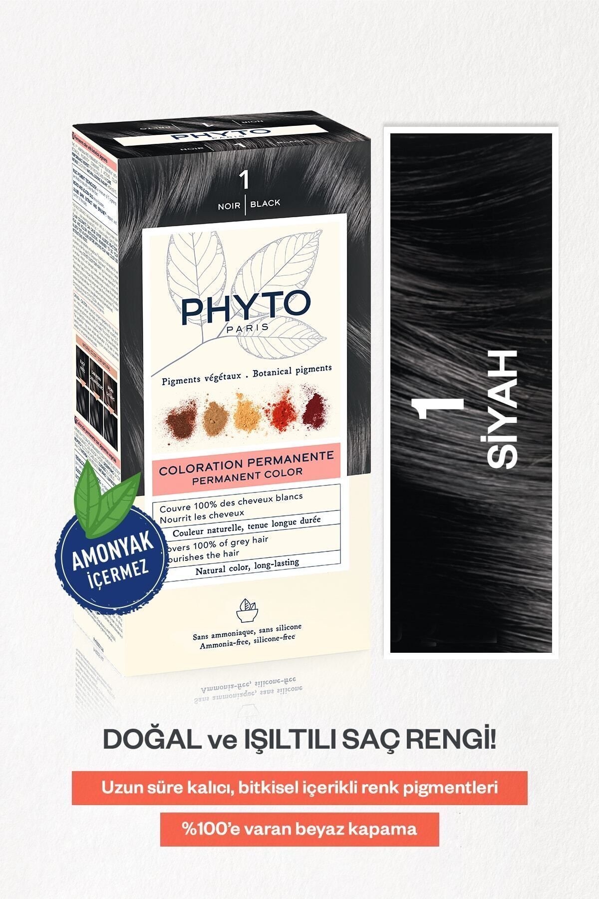 Phytocolor 1 Siyah Amonyaksız Kalıcı Bitkisel Saç Boyası