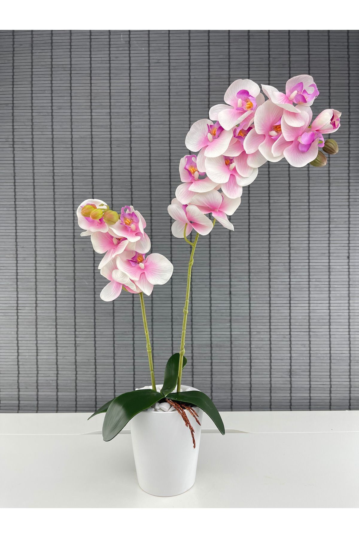 Bahçem Yapay Çiçek Seramik Saksıda 2li Orkide Pembe-beyaz 90 Cm Fiyatı ...