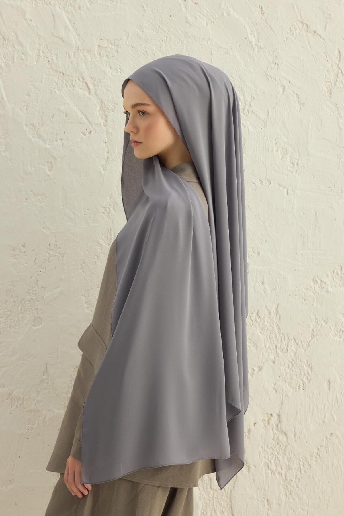Qef-Gray Crepe Shawl - Daily Use 7