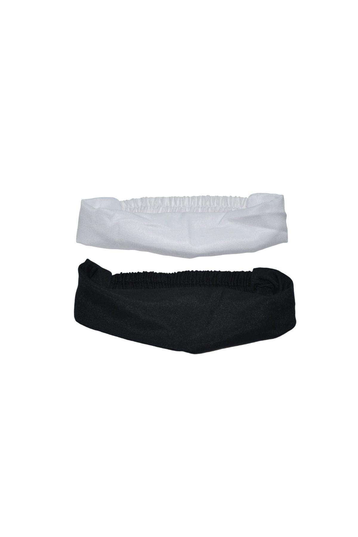 Bandana Kumaş Lastikli Paraşüt Model 2 li Siyah Beyaz 2
