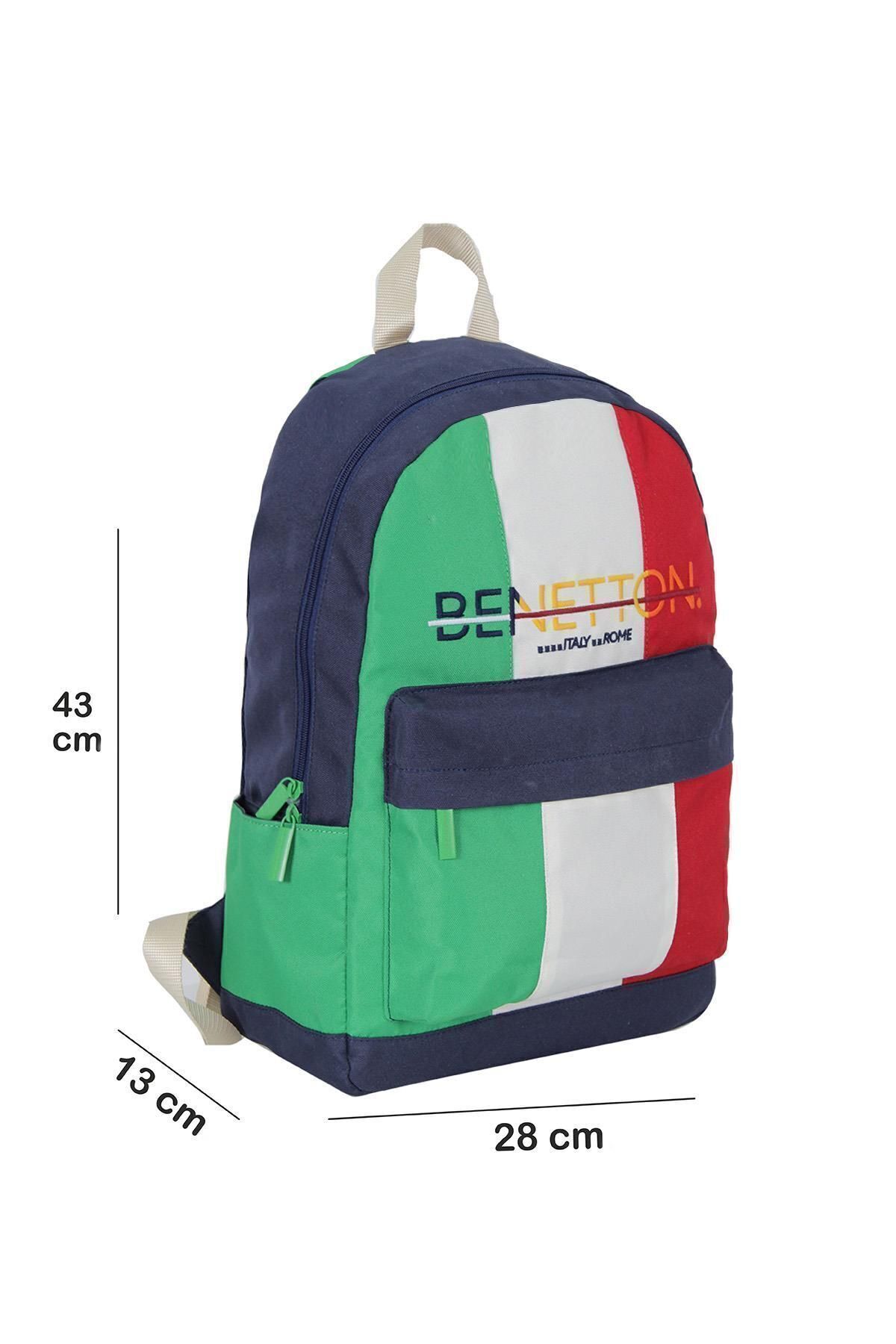 کیف United Colors of Benetton مدرسه ابتدایی Tricolor 70399-standard Std اورجینال - تصویر 3