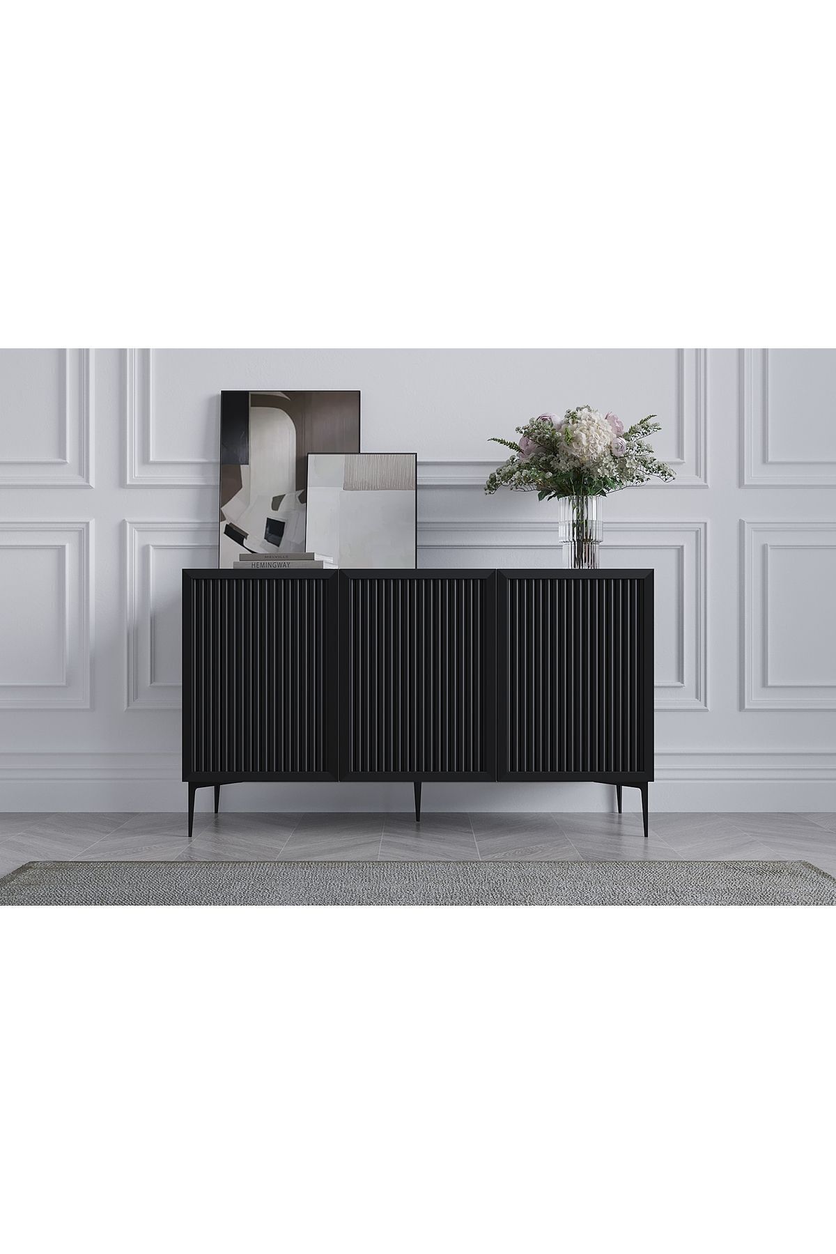 DUHO Konsol, Üç Kapaklı, Siyah