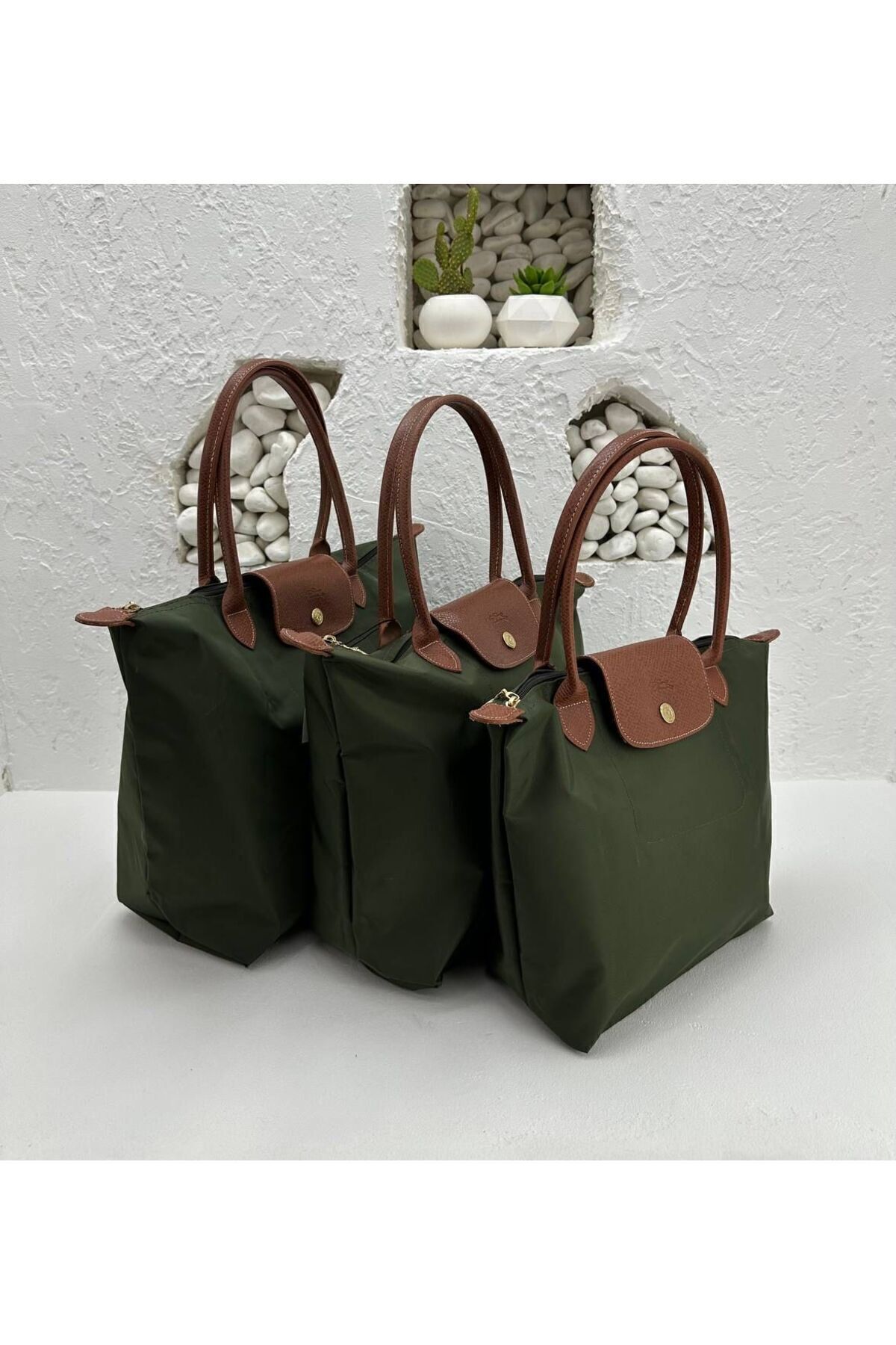 Foldable Shoulder Bag - Shopper Bag Women's Shoulder Bag Green Size No:0-2-3-4
