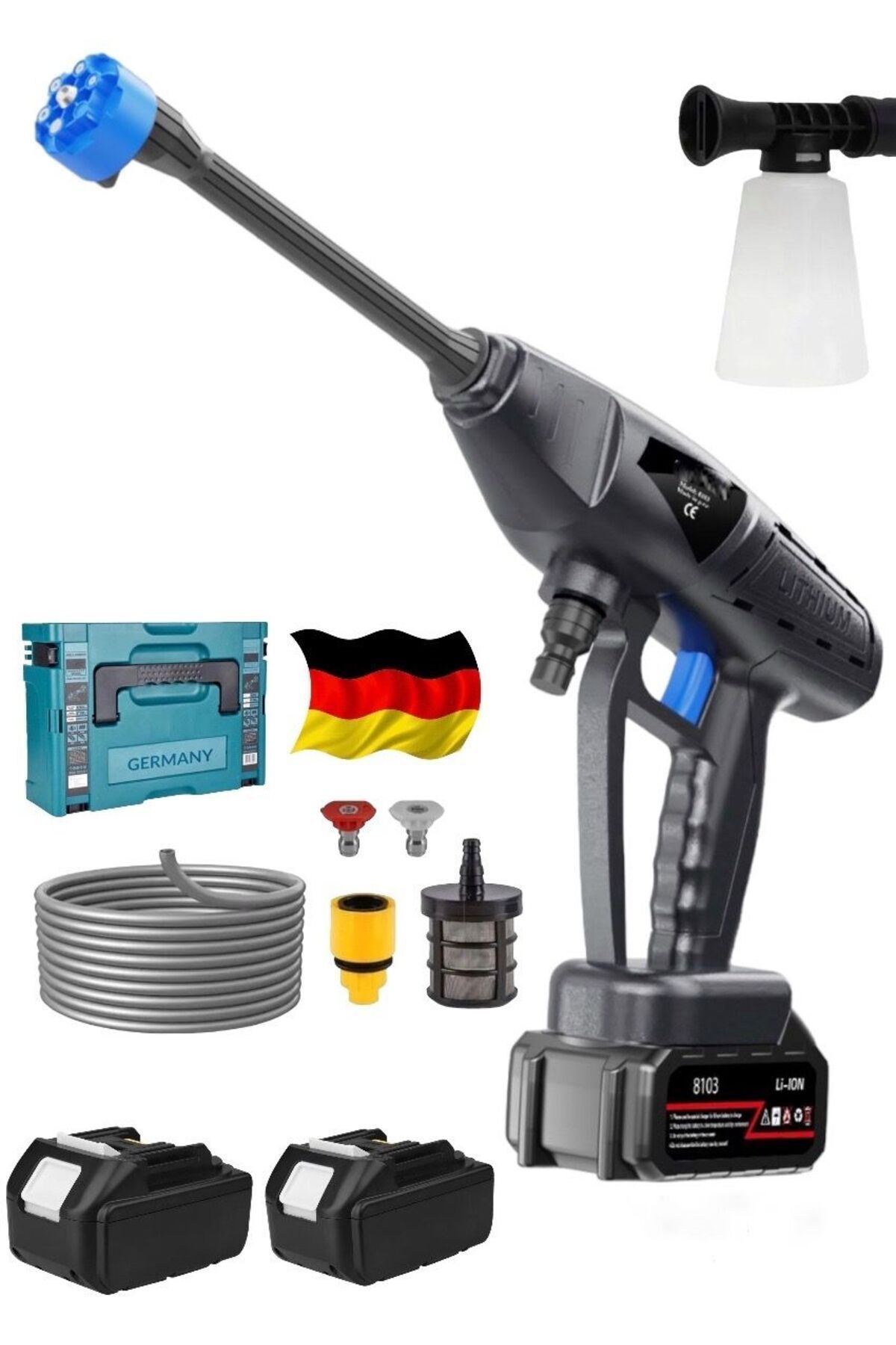 Germany Steel 988V DX Çift Akülü Şarjlı Yüksek Basınçlı Oto Araba