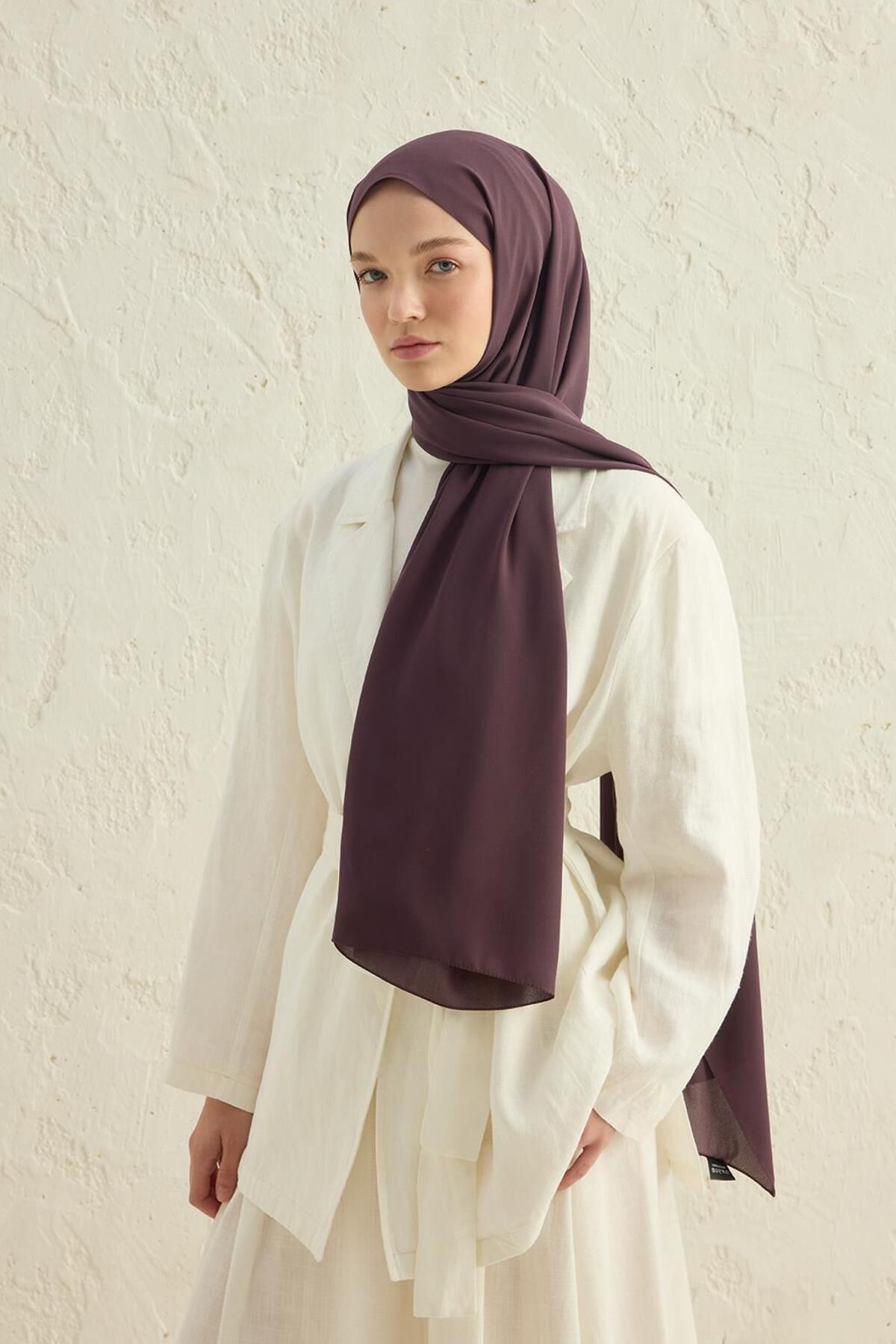 Daily Krep Şal Patlıcan  Moru - 2