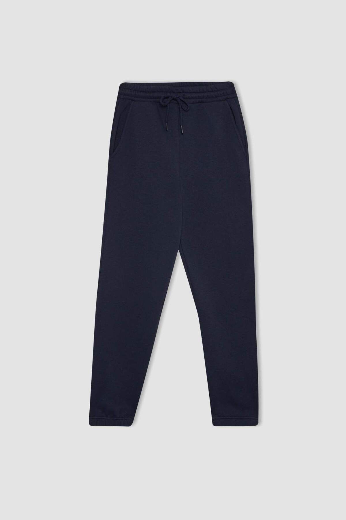 DeFacto-Jogger Standard Fit Flexibil Banded Picior Țesătură groasă Partea de jos a treningului lung 6