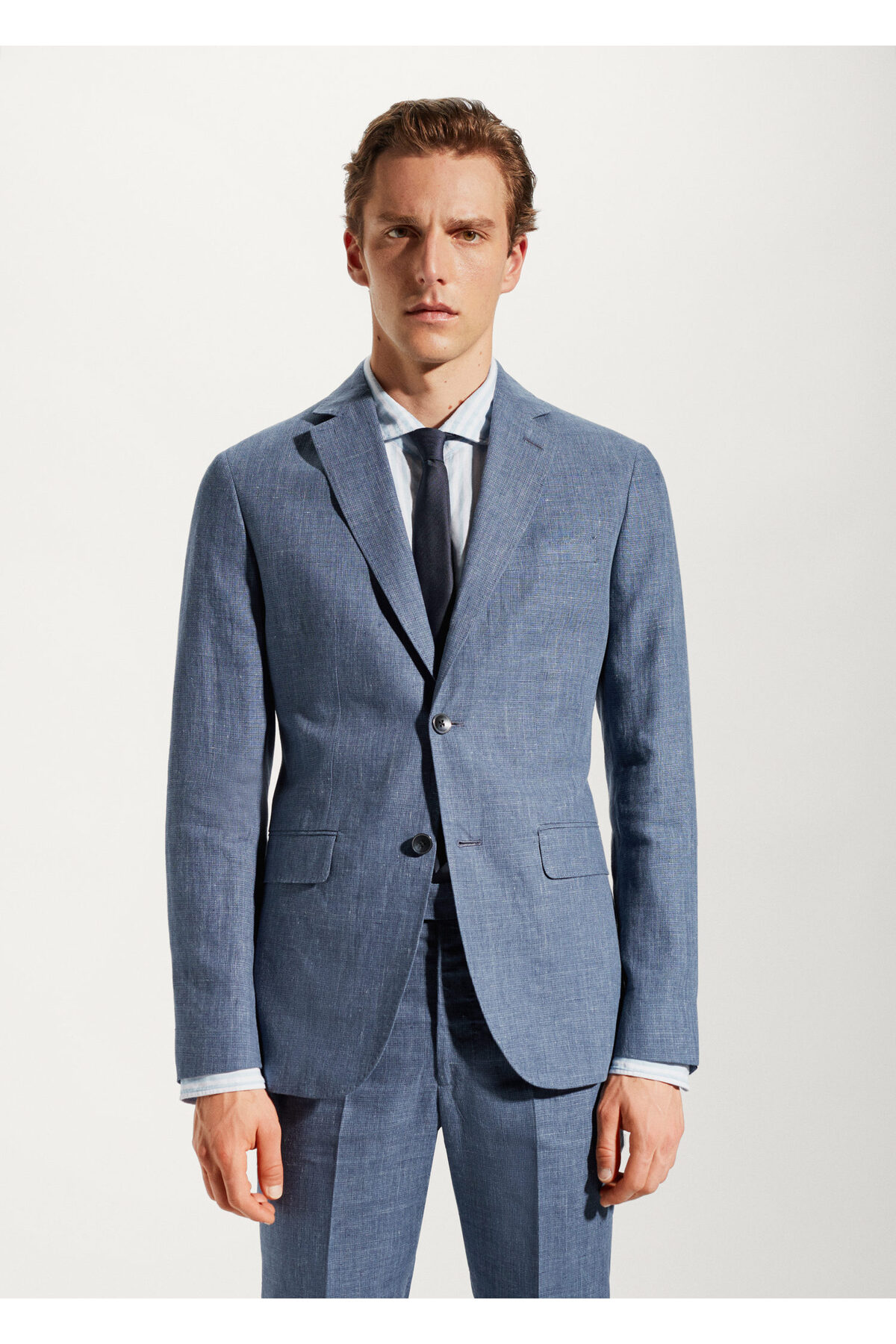 ژاکت مردانه آبی سرمه ای منگو | 57140552 اورجینال - تصویر 10