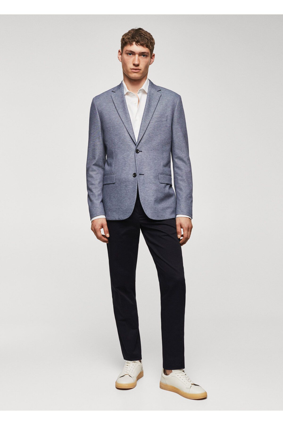 MANGO Man-Ανδρικό Blue Blazer - Μοντέλο57050550 5