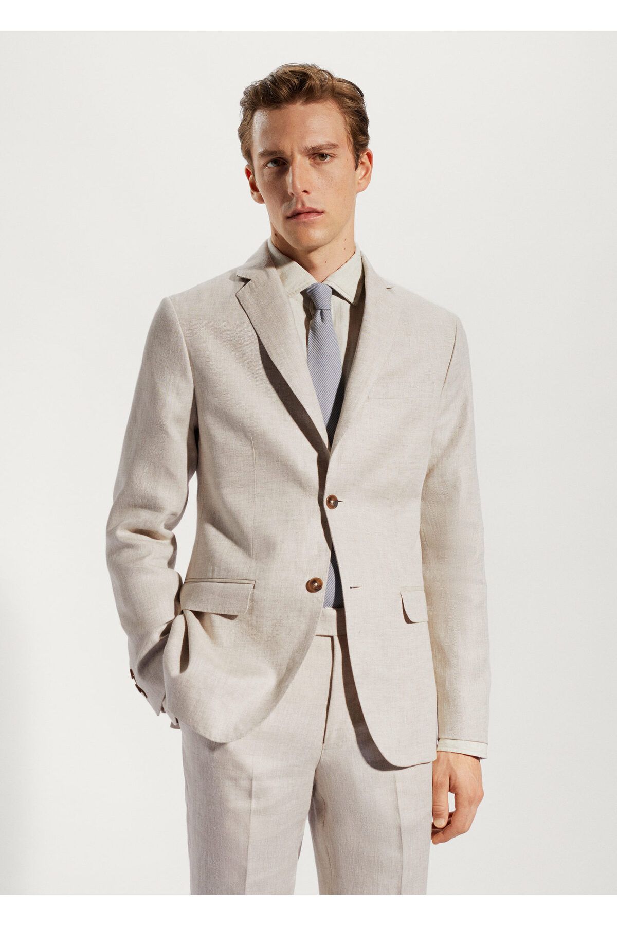 کت بلیزر نود مردانه ژاکت BLAZER BEIGE 57140554 منگو MANGO