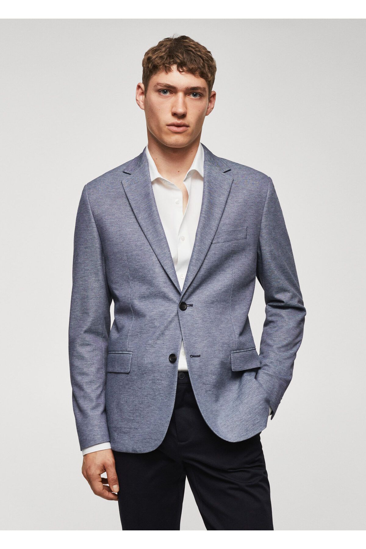 MANGO Man-Ανδρικό Blue Blazer - Μοντέλο57050550 3