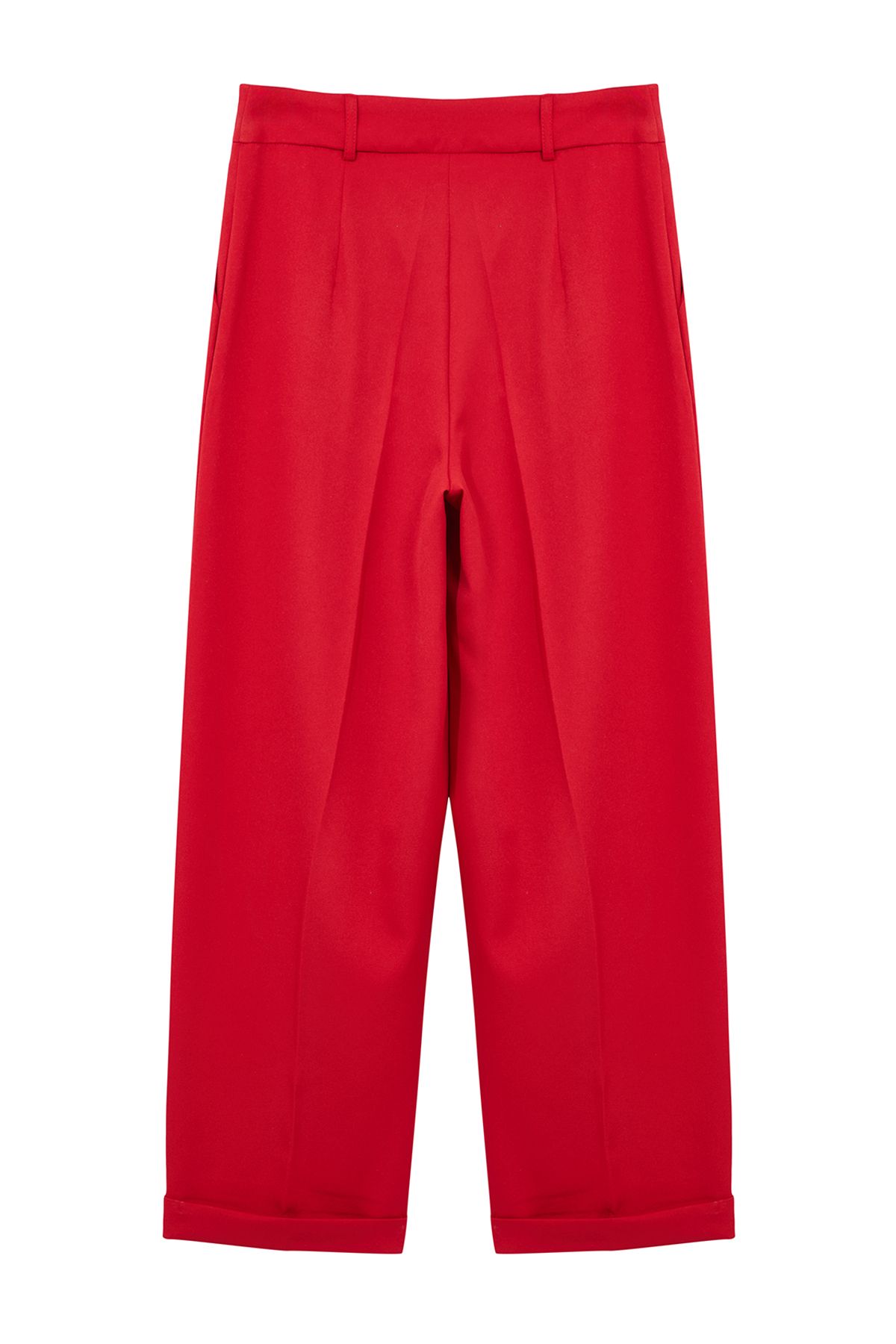 Trendyol Collection-Тъмночервени панталони от плат с балонна форма Twoaw25Pl00042 7
