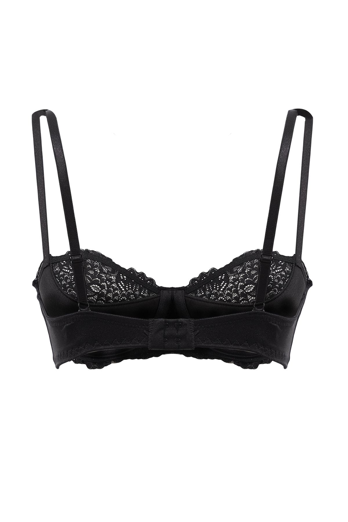 Trendyol Collection-Black Lace Openwork Covered Bra Without Padding and Underwire - Thmaw25Su00006 9
