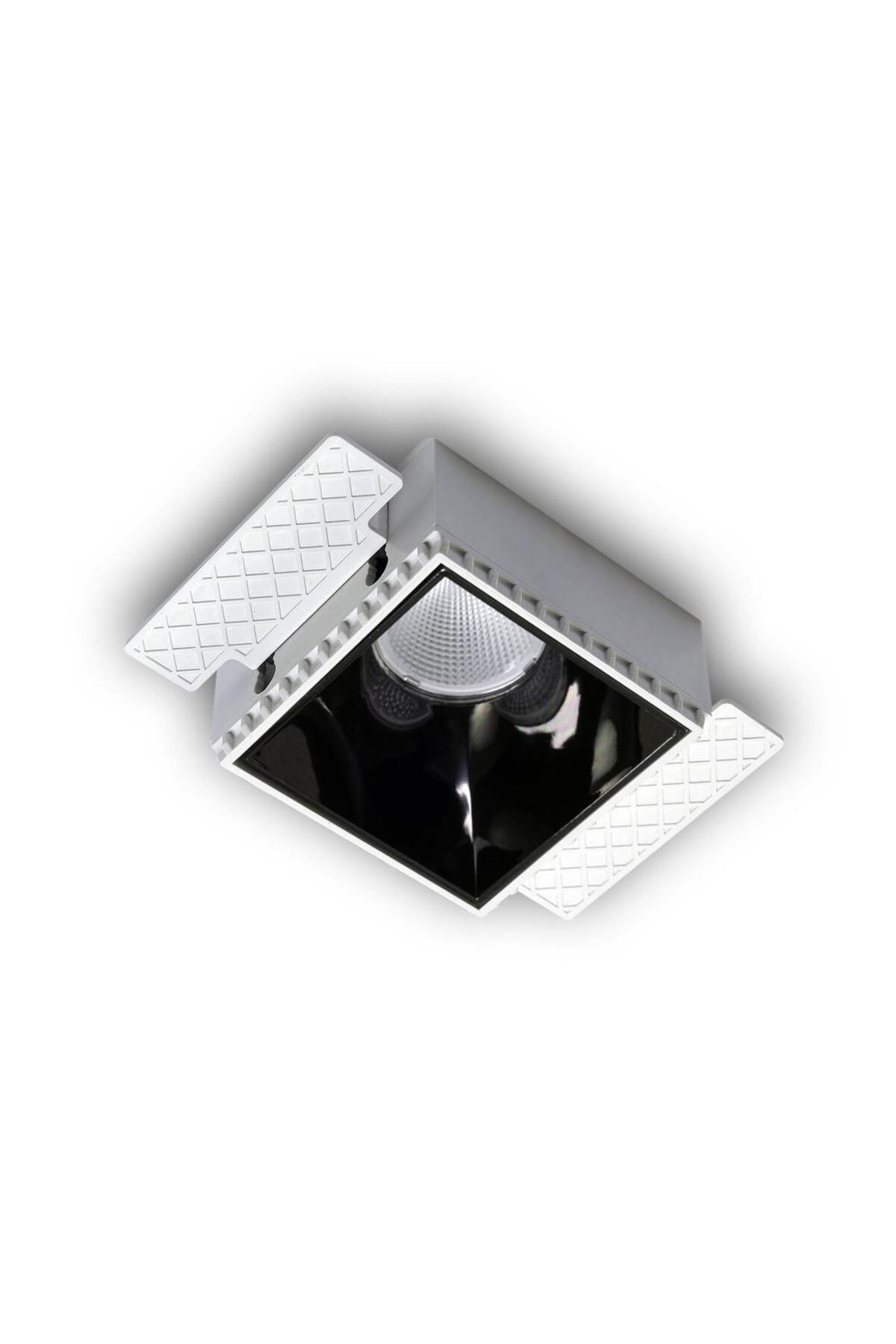 LIGHTMORE-Square Flush Mount Trimless Luminaire, Gu10 Lampholder, White Frame, Copper Inner Coating Trimless 6