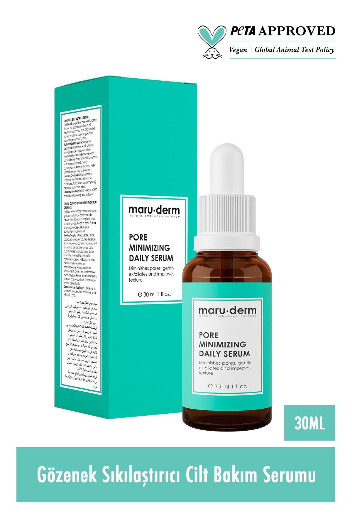 سرم مراقبت از پوست سفت کننده منافذ بها و پپتید 30 میلی لیتر Maru.Derm