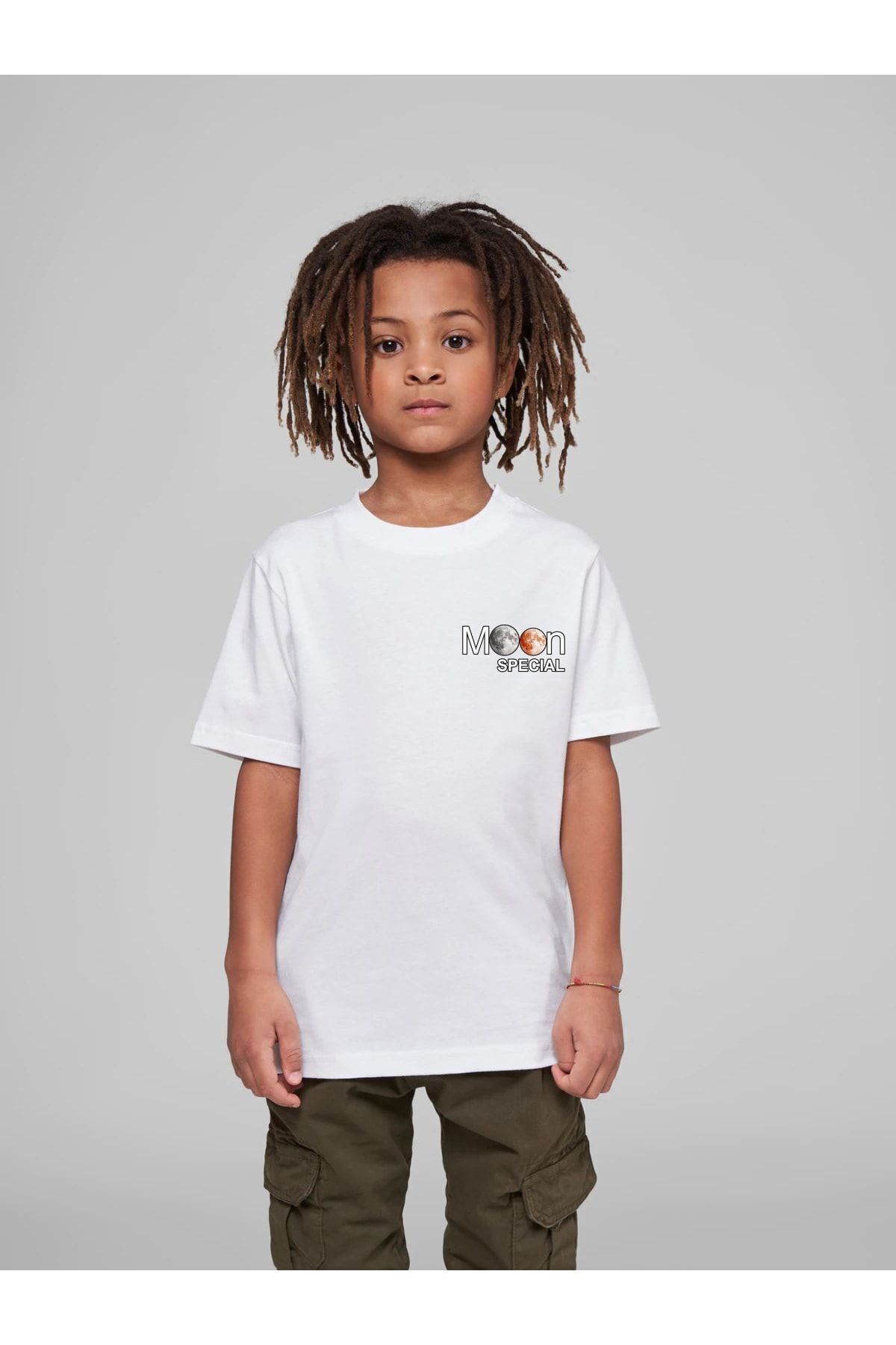 VASK Çocuk Oversize Unisex Dilimli Ay Pamuklu Bisiklet Yaka Tişört fotoğrafı 2 (önizleme)