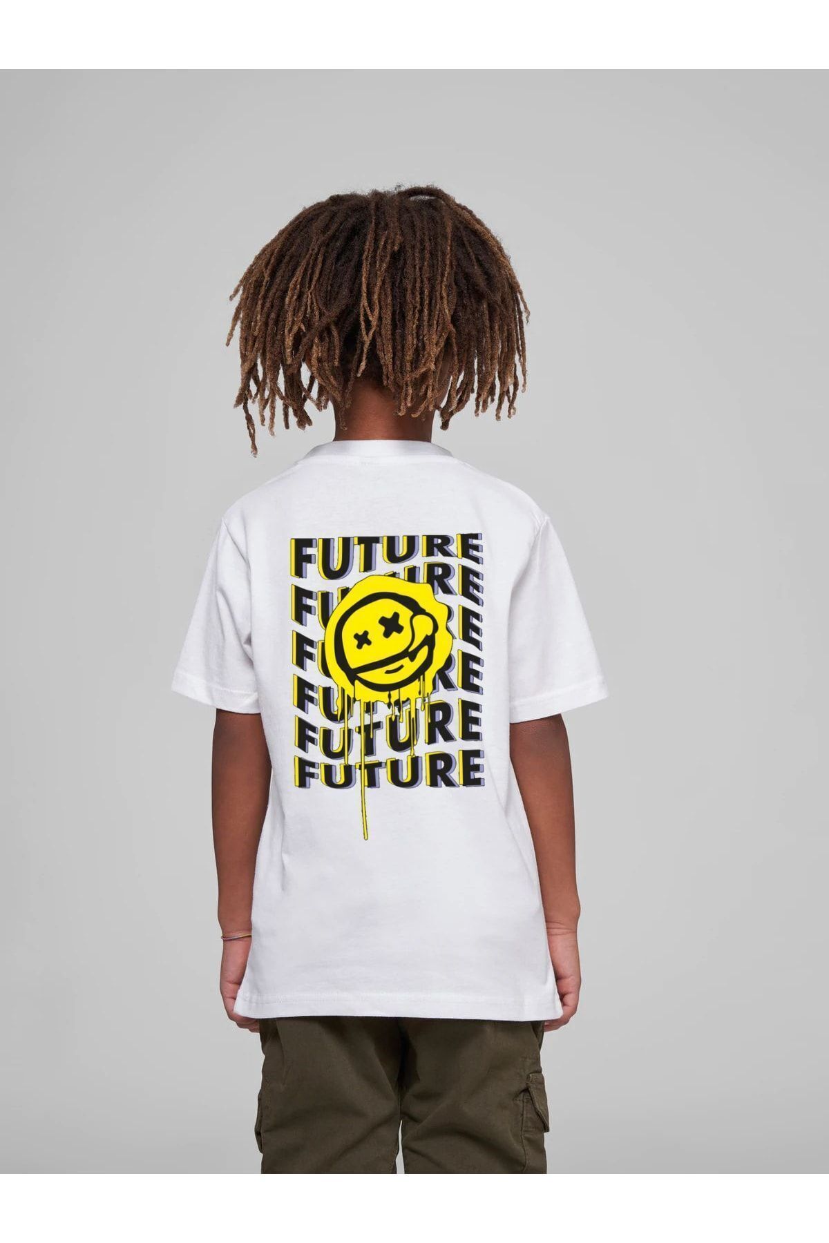 VASK Çocuk Oversize Unisex Future Pamuklu Bisiklet Yaka Tişört fotoğrafı 2 (önizleme)