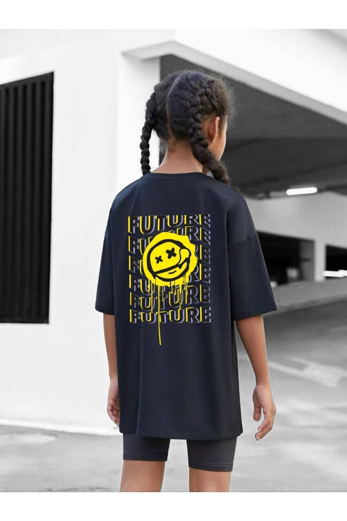 VASK-Children's Oversize Unisex Future Cotton Crew Neck T-shirt 2