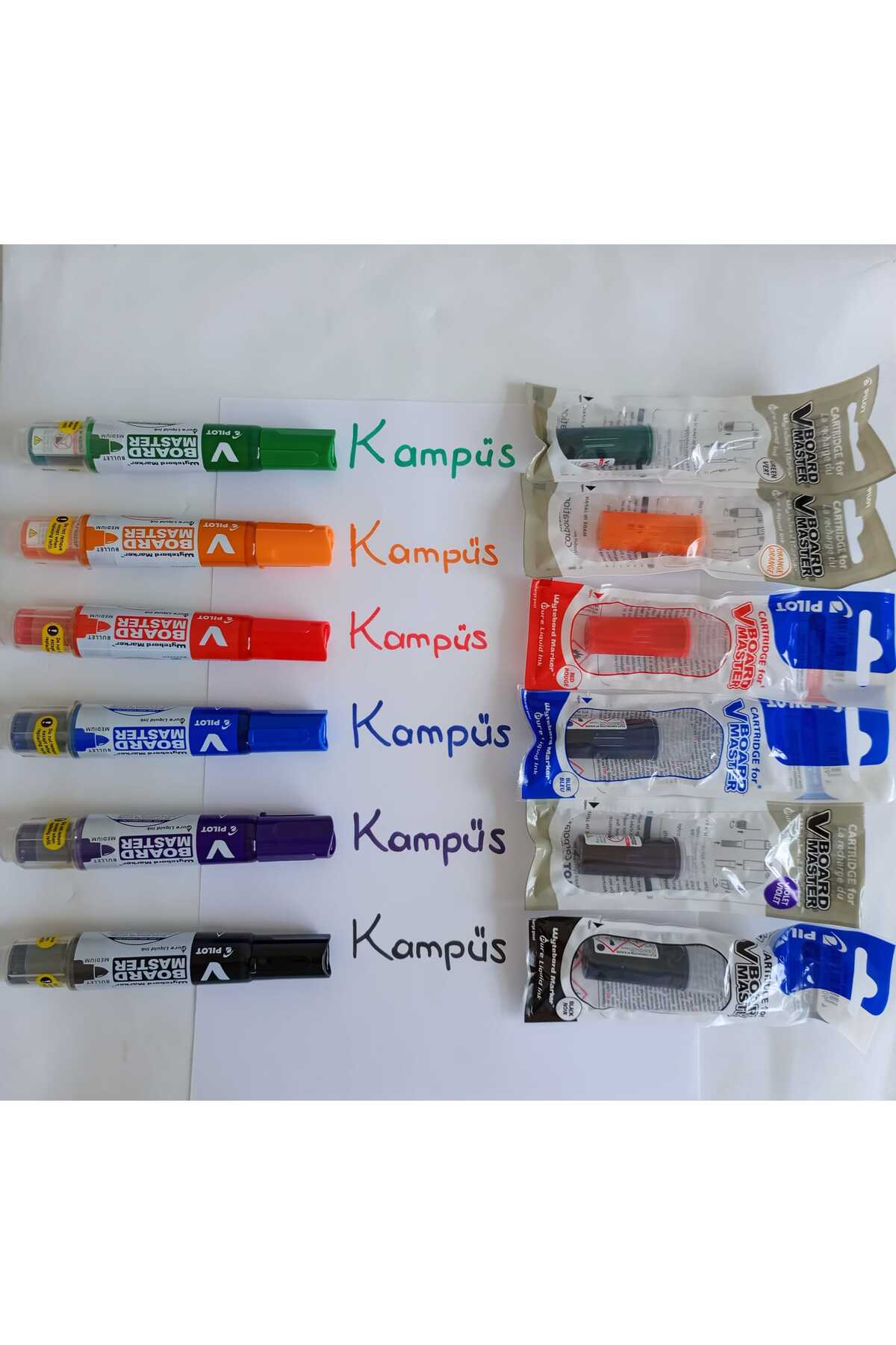 Pilot V Board Master Beyaz Tahta Kalemi 6'lı Set + 6Adet Kartuş