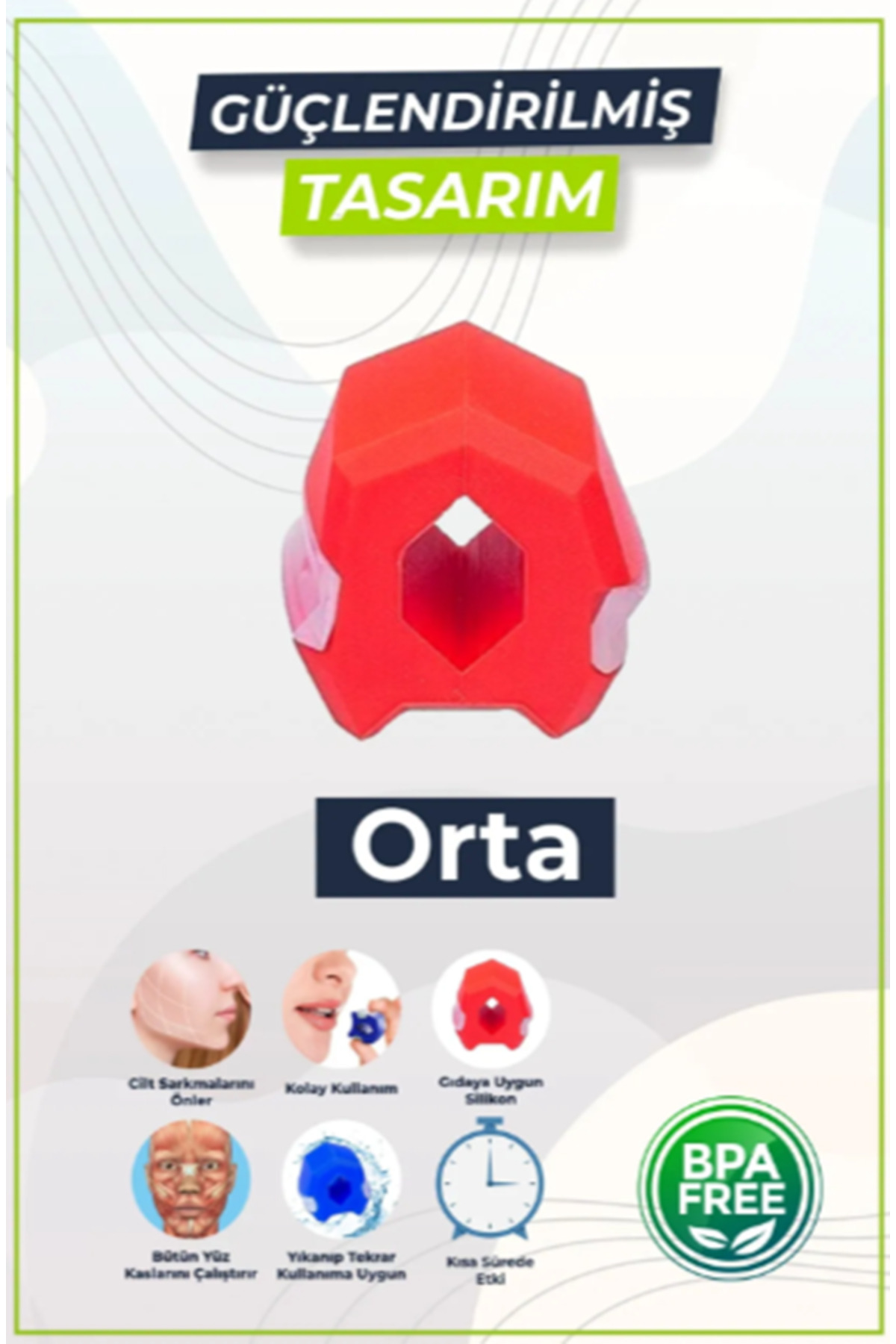 Jawball Jawline Çene Egzersiz Topu - Orta Seviye (YENİ)