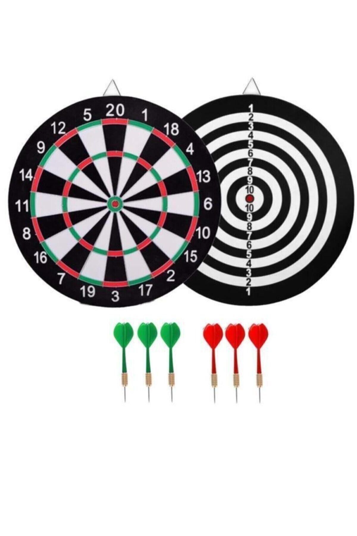 CAN BUTİK 17 Inç 45 cm Dart Seti Çift Taraflı 6 Adet Ok