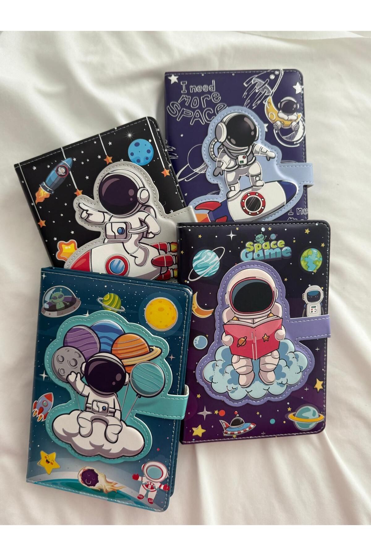 Planet Butik-Astronaut - Colorful Page Notebook with Magnetic Cover 6