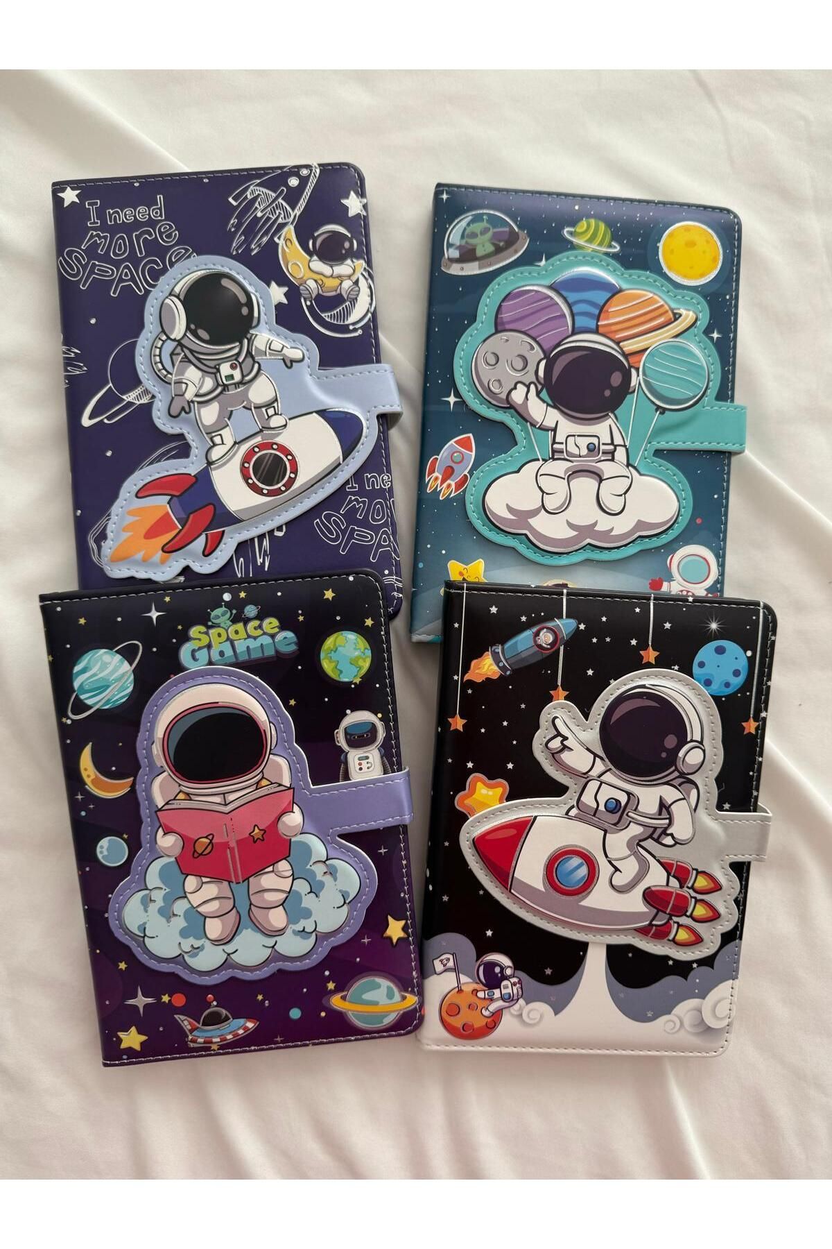 Planet Butik-Astronaut - Colorful Page Notebook with Magnetic Cover 7
