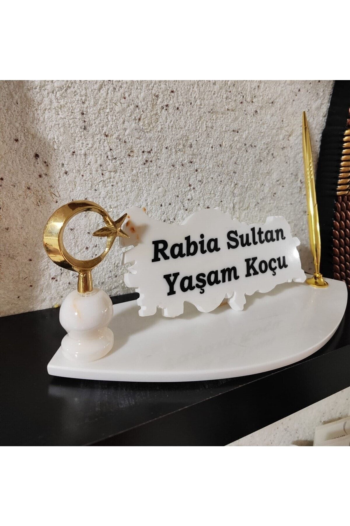 ROİPİERRES MERMER Lüks makam Mermer Beyaz İsimlik